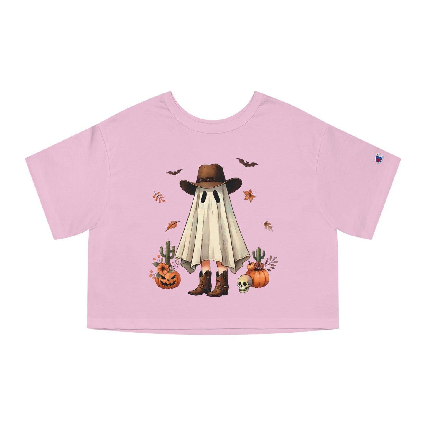 T-Shirt Corta Fantasma Sombrero y Botas Vaqueros/T-Shirt Halloween/T-Shirt Divertida