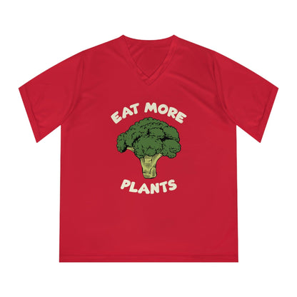 T-Shirt Cuello V  Protección UV-Mensaje 'Eat More Plant' /T-Shirt Promueve Estilo de Vida Saludable