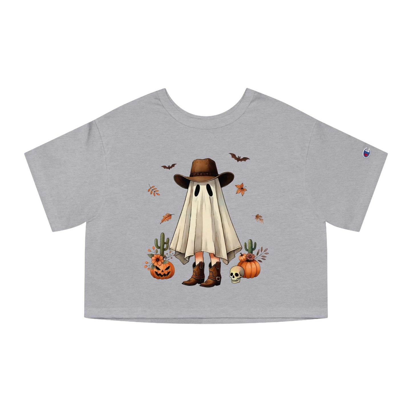 T-Shirt Corta Fantasma Sombrero y Botas Vaqueros/T-Shirt Halloween/T-Shirt Divertida