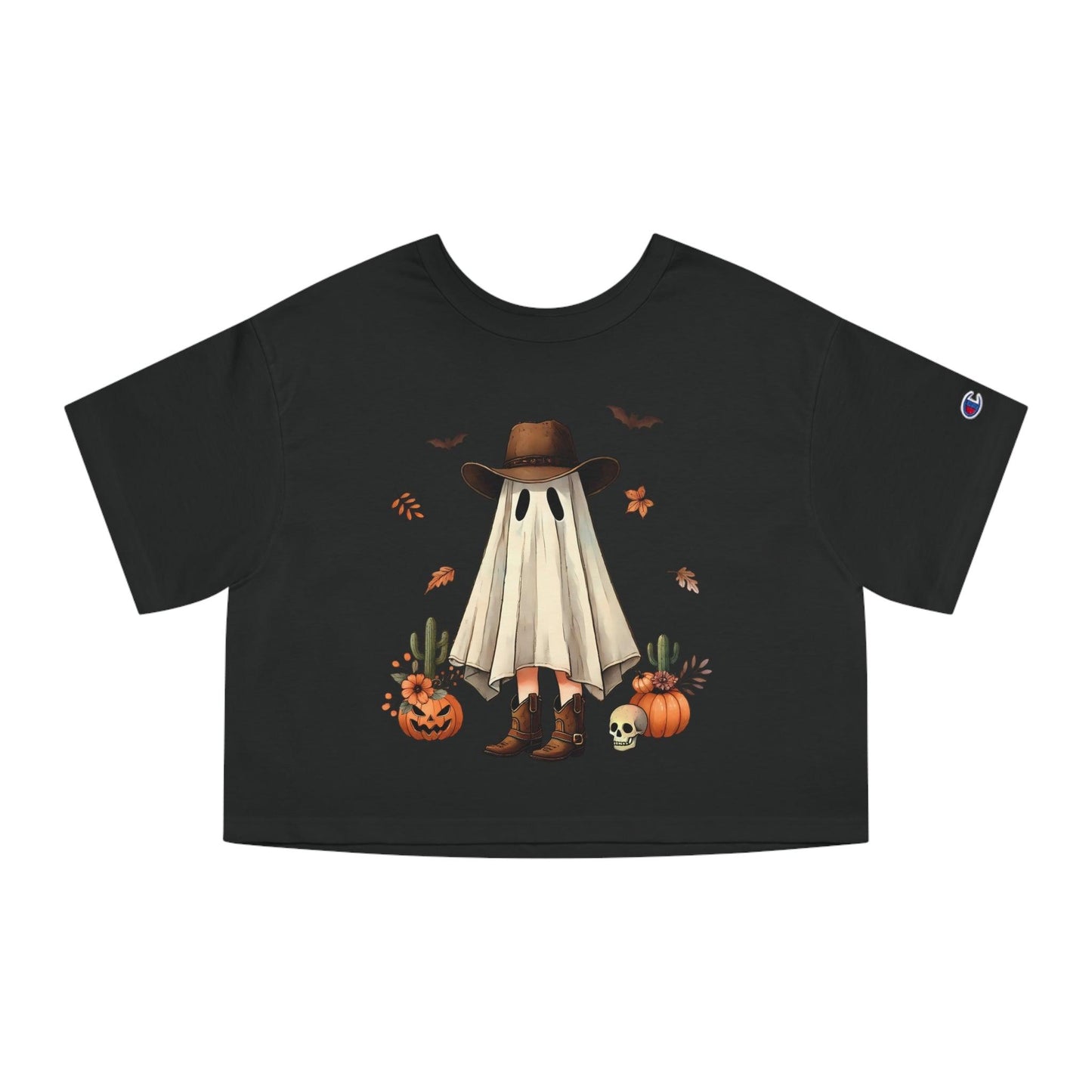 T-Shirt Corta Fantasma Sombrero y Botas Vaqueros/T-Shirt Halloween/T-Shirt Divertida